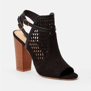 Just fab Kessie black cut out block heel booties